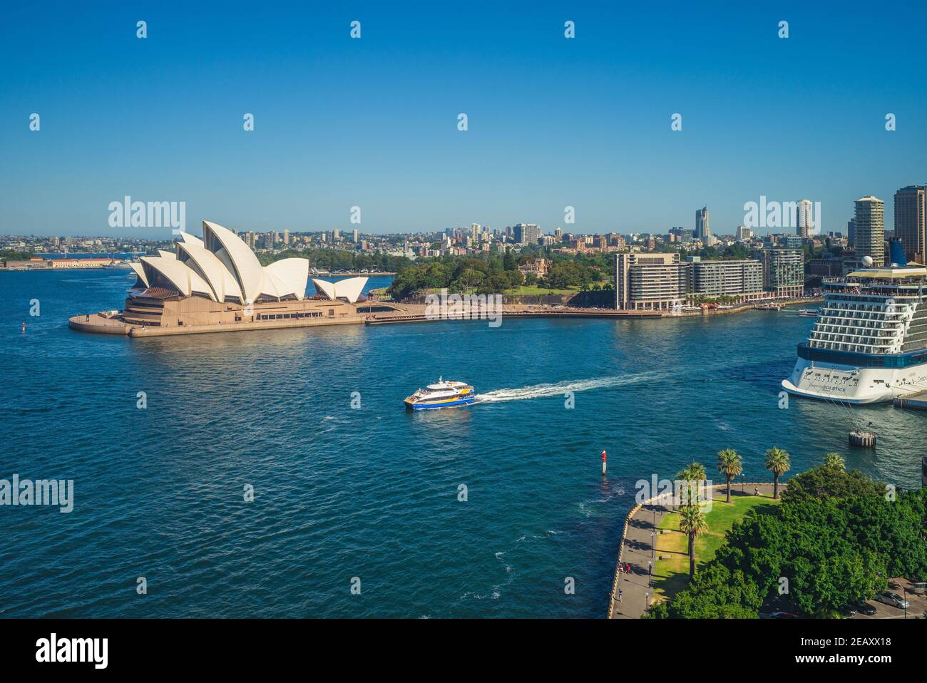 5 gennaio 2019: sydney Opera House, un centro per le arti dello spettacolo multi-venue al Porto di Sydney, situato a Sydney, New South Wales, Australia. È diventato un Foto Stock