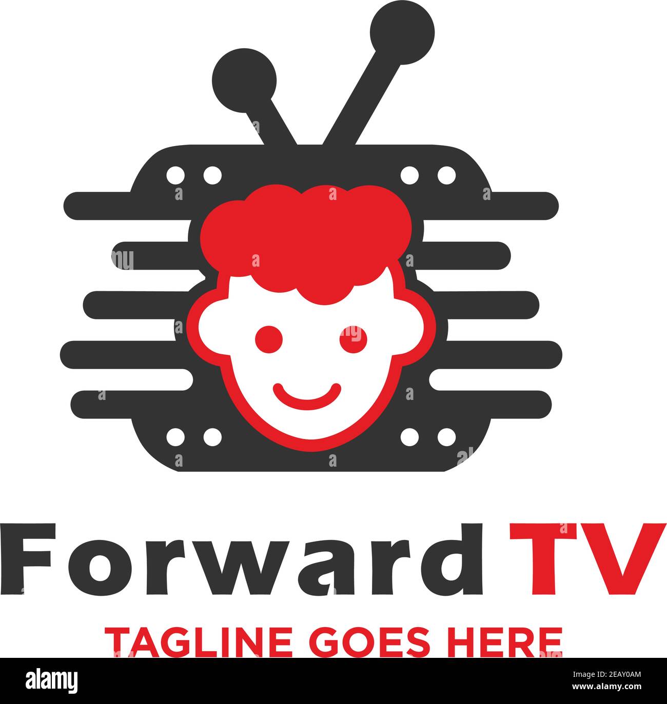 logo della televisione per bambini la tua azienda Illustrazione Vettoriale