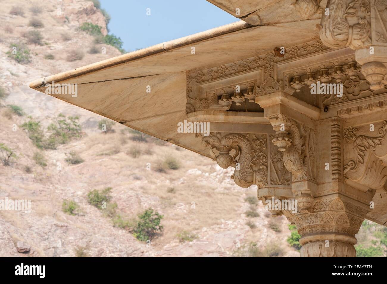 India Rajasthan Jaipur Gaitor Cenotaph eretto al posto di Cremazione di Maharajas Foto Stock