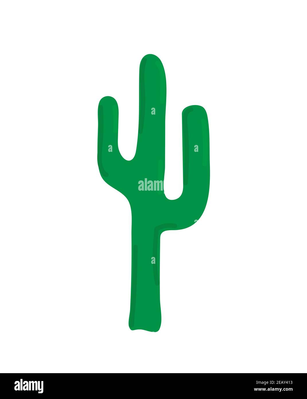 Cactus arisona verde. Illustrazione vettoriale disegnata a mano isolata su sfondo bianco Illustrazione Vettoriale