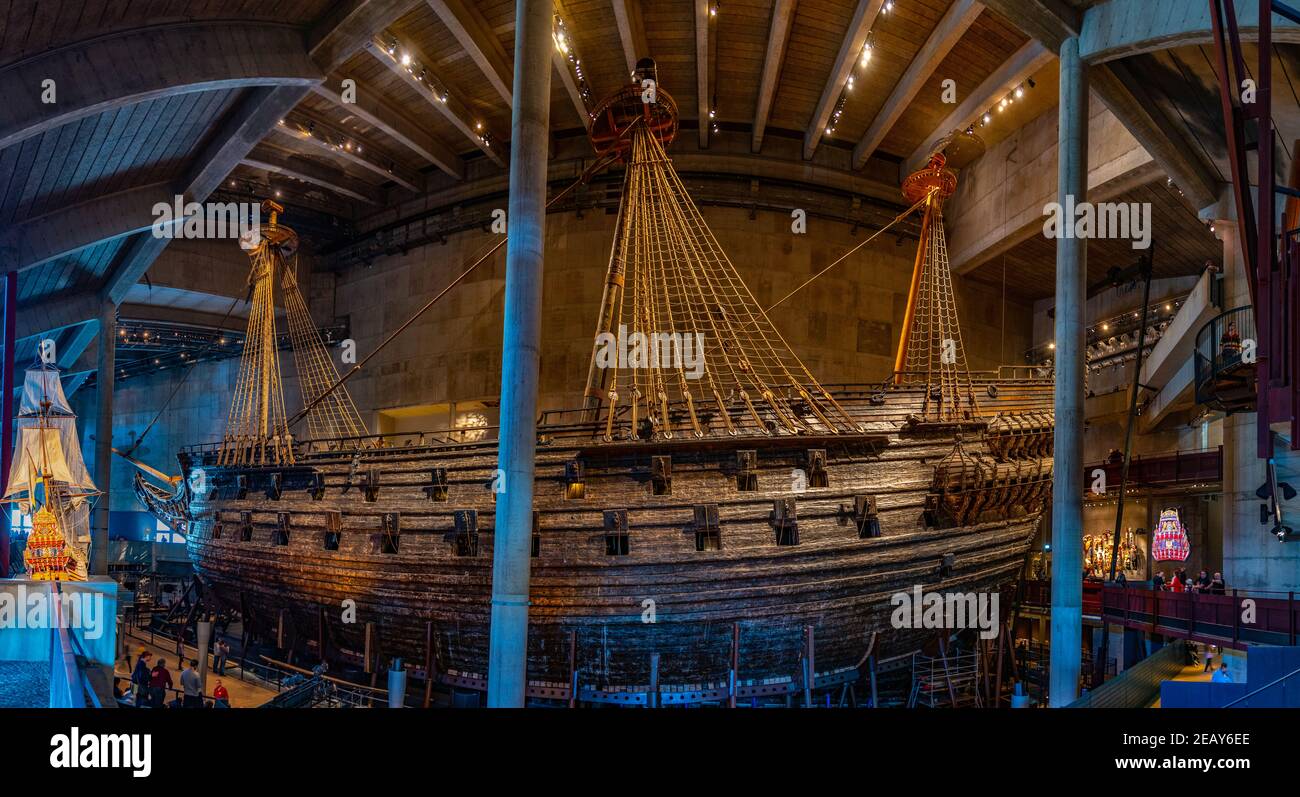 STOCCOLMA, SVEZIA, 20 APRILE 2019: Una delle principali attrazioni di Stoccolma, Svezia, è la grande nave Vasa restaurata Foto Stock