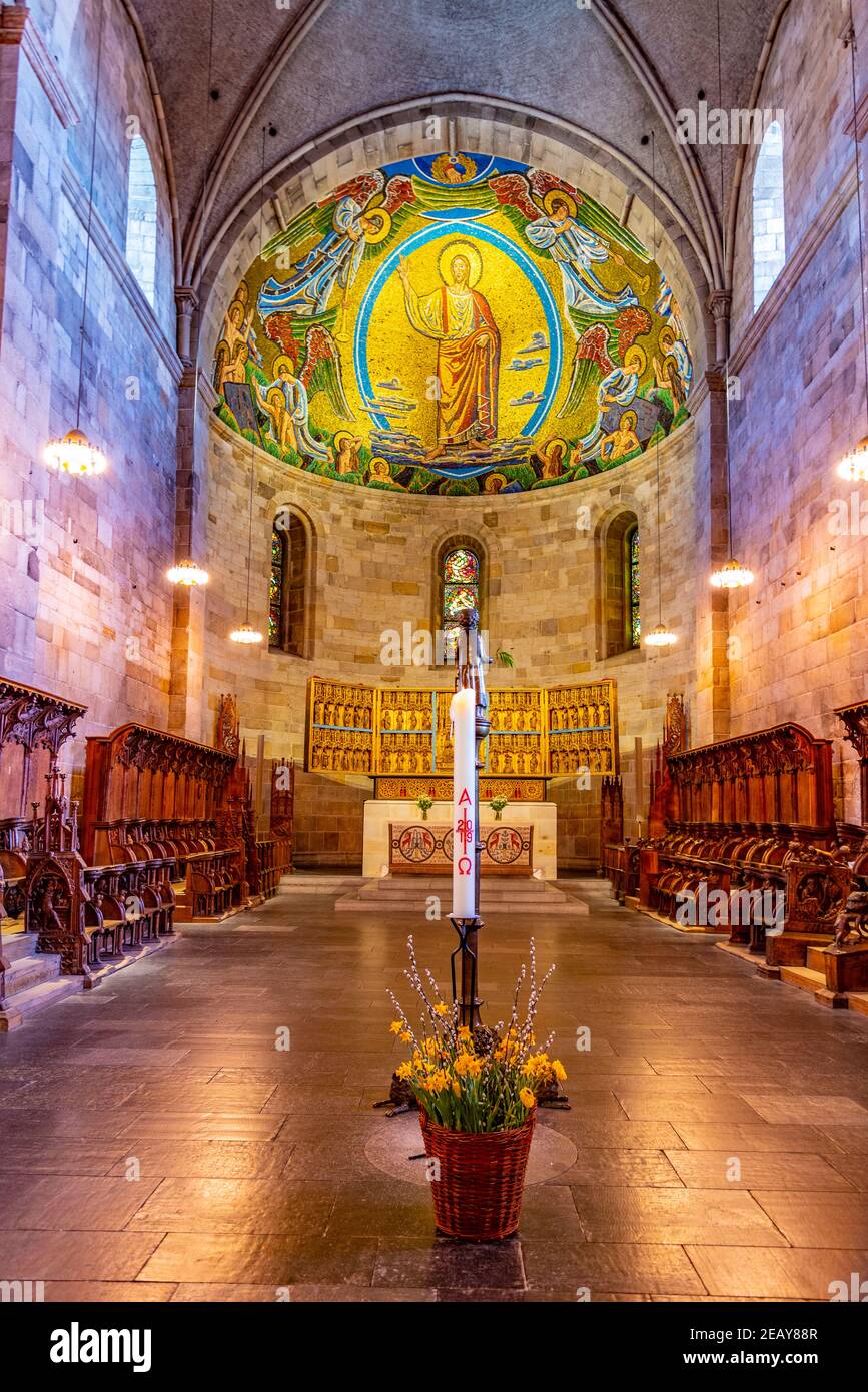 LUND, SVEZIA, 24 APRILE 2019: Interno della cattedrale di Lund, Svezia Foto Stock