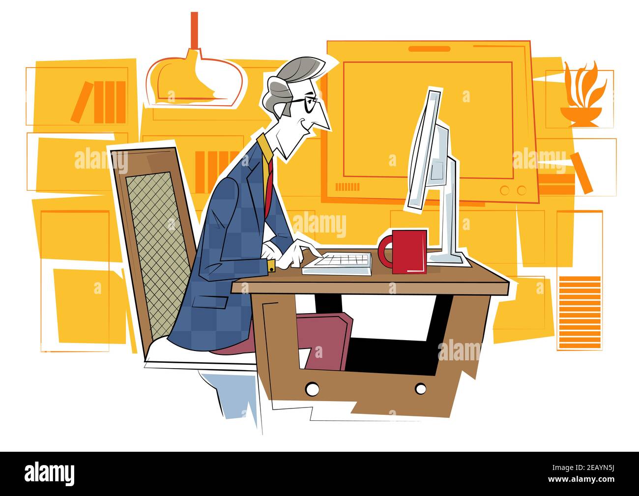 Apprendimento web a distanza. Piattaforma di formazione online, workshop e tutoring linguistico, videochiamata, webinar didattico, corsi di tutor personali. Illustrazione Vettoriale