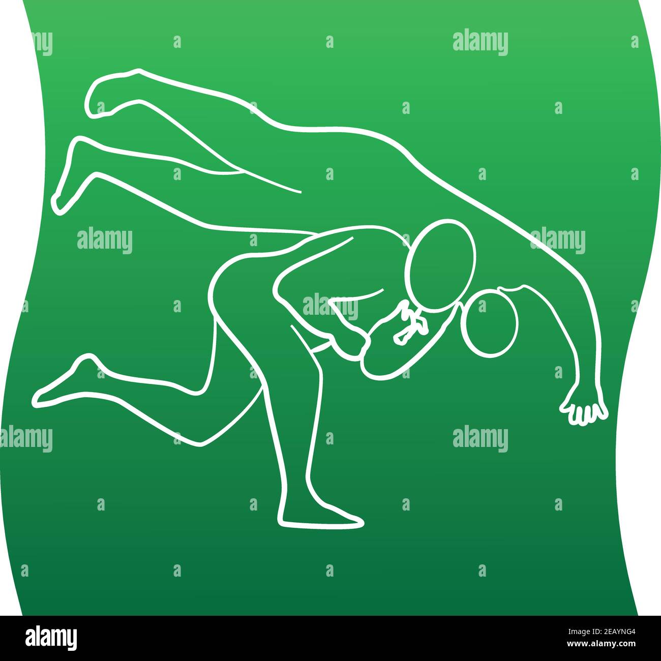 Icona della linea wrestler JUDO di un set su sfondo bianco. Illustrazione vettoriale. EPS 10 Illustrazione Vettoriale