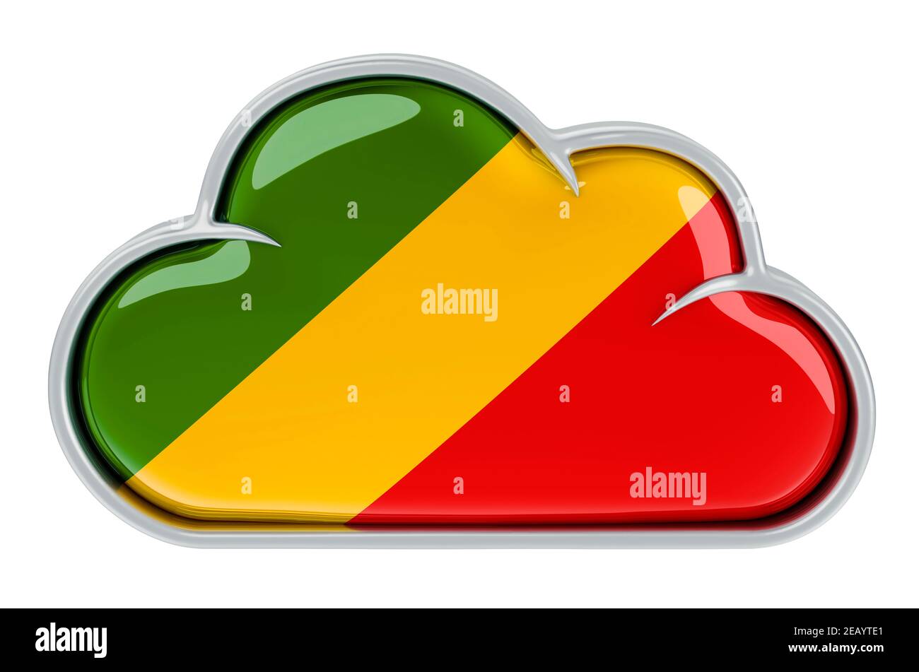 Servizio di archiviazione cloud in Congo, rendering 3D isolato su sfondo bianco Foto Stock