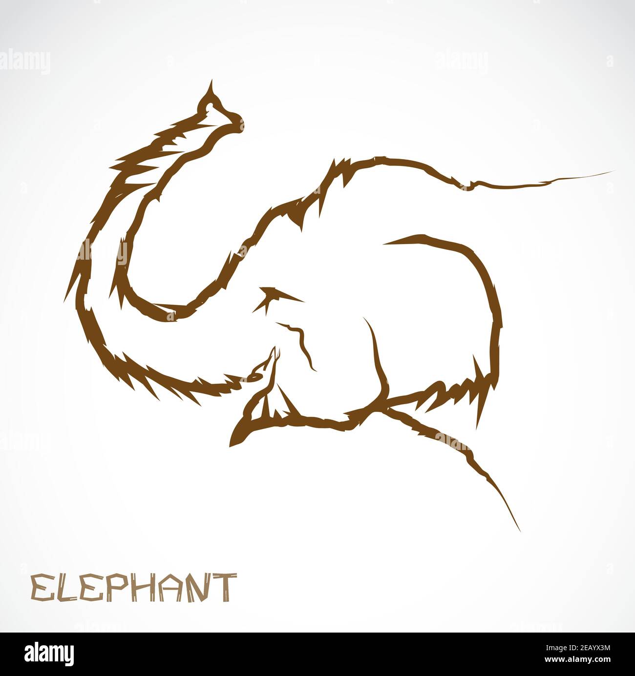 Vettore di un elefante. Illustrazione vettoriale a livelli facilmente modificabile. Animali selvatici. Illustrazione Vettoriale