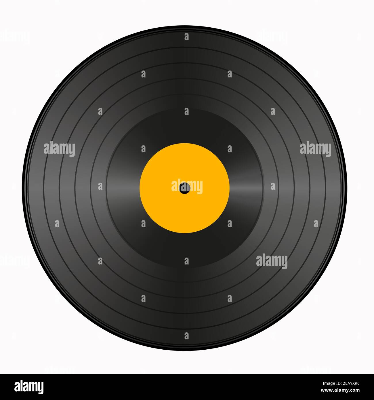Disco in vinile realistico. Vettore, registrare per il gramofono. Disco in vinile classico per la musica. Oggetto isolato modificabile. Illustrazione Vettoriale