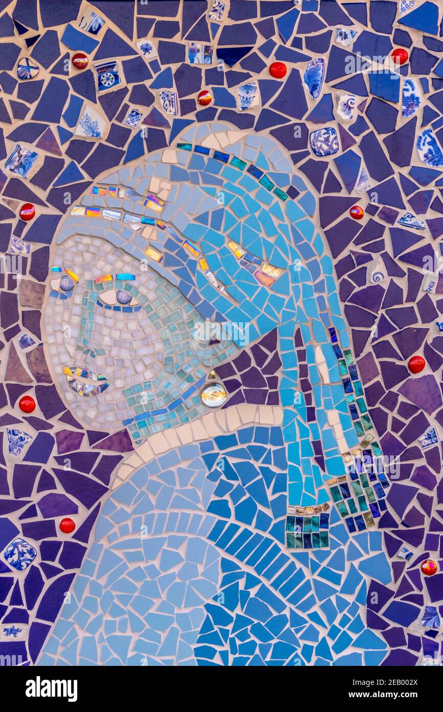 DELFT PAESI BASSI 6 AGOSTO 2018 Mosaico a forma di pittura una