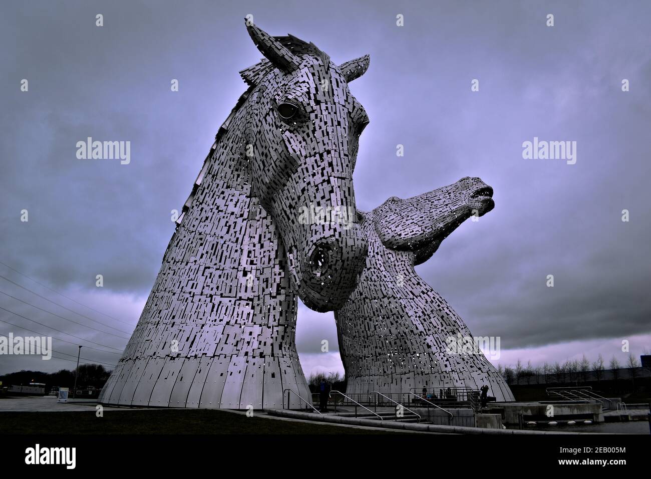 Il Kelpies close up Foto Stock