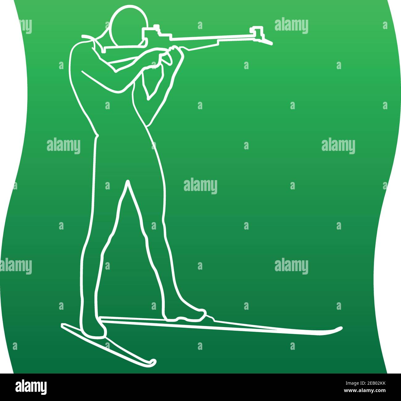 Shooter biathlon silhouette, sciatore puntare al bersaglio. Icona di un set sportivo. EPS vettoriale 10 Illustrazione Vettoriale