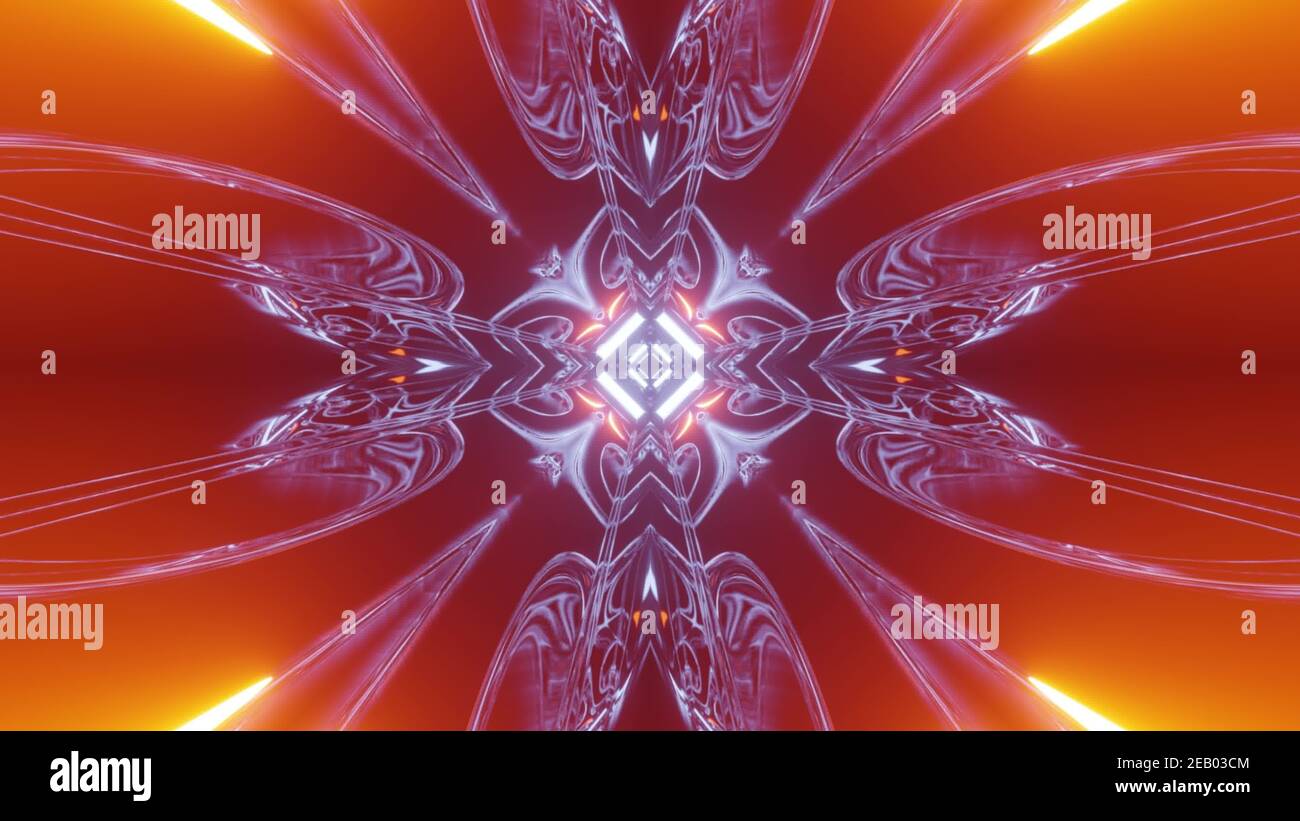 Illustrazione 3d dal design a forma di fiore luminoso e festoso Foto Stock