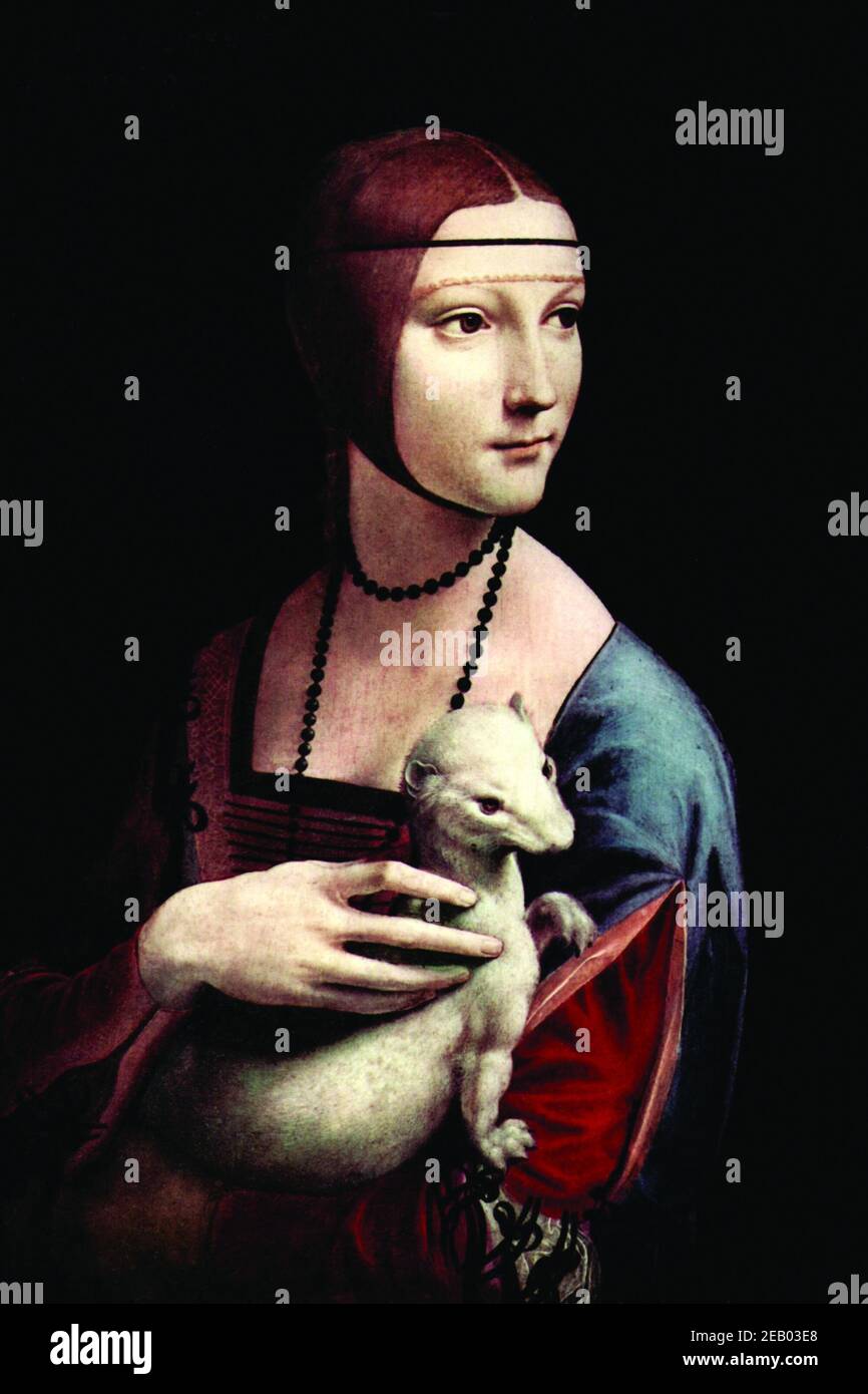 Ritratto di una Signora con un Ermine 1485 Foto Stock