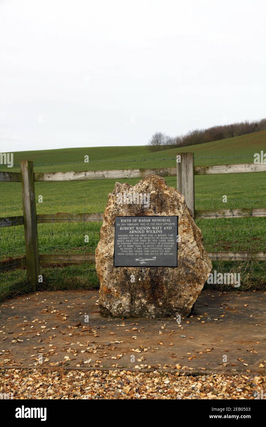 Nascita del Radar Memorial vicino a Litchborough, Northamptonshire Foto Stock