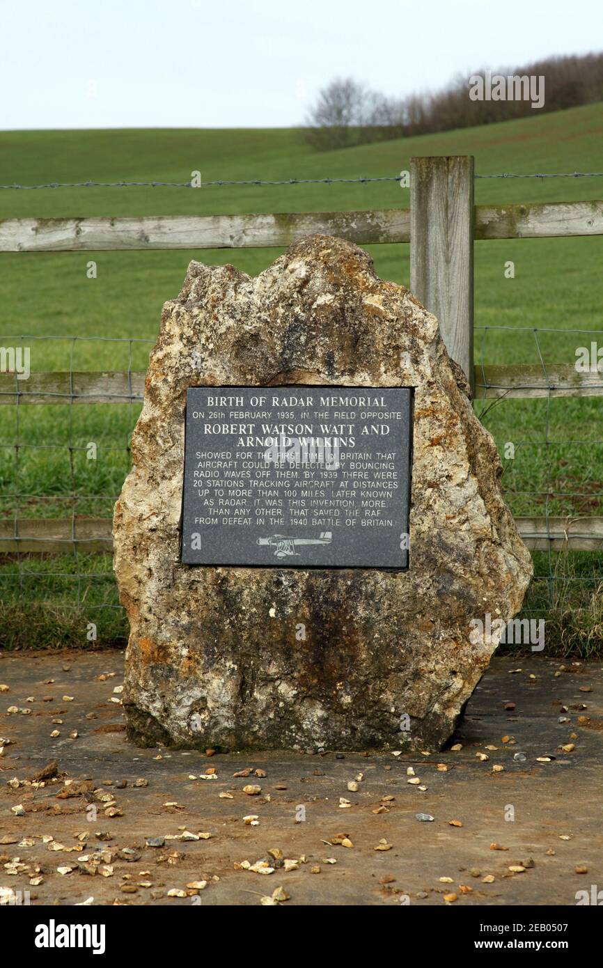 Nascita del Radar Memorial vicino a Litchborough, Northamptonshire Foto Stock