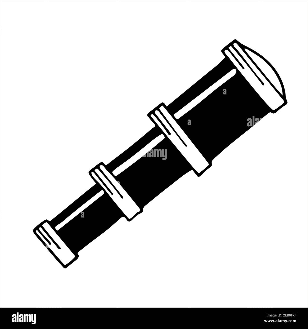 Vetro spia, illustrazione vettoriale isolata disegnata a mano Illustrazione Vettoriale