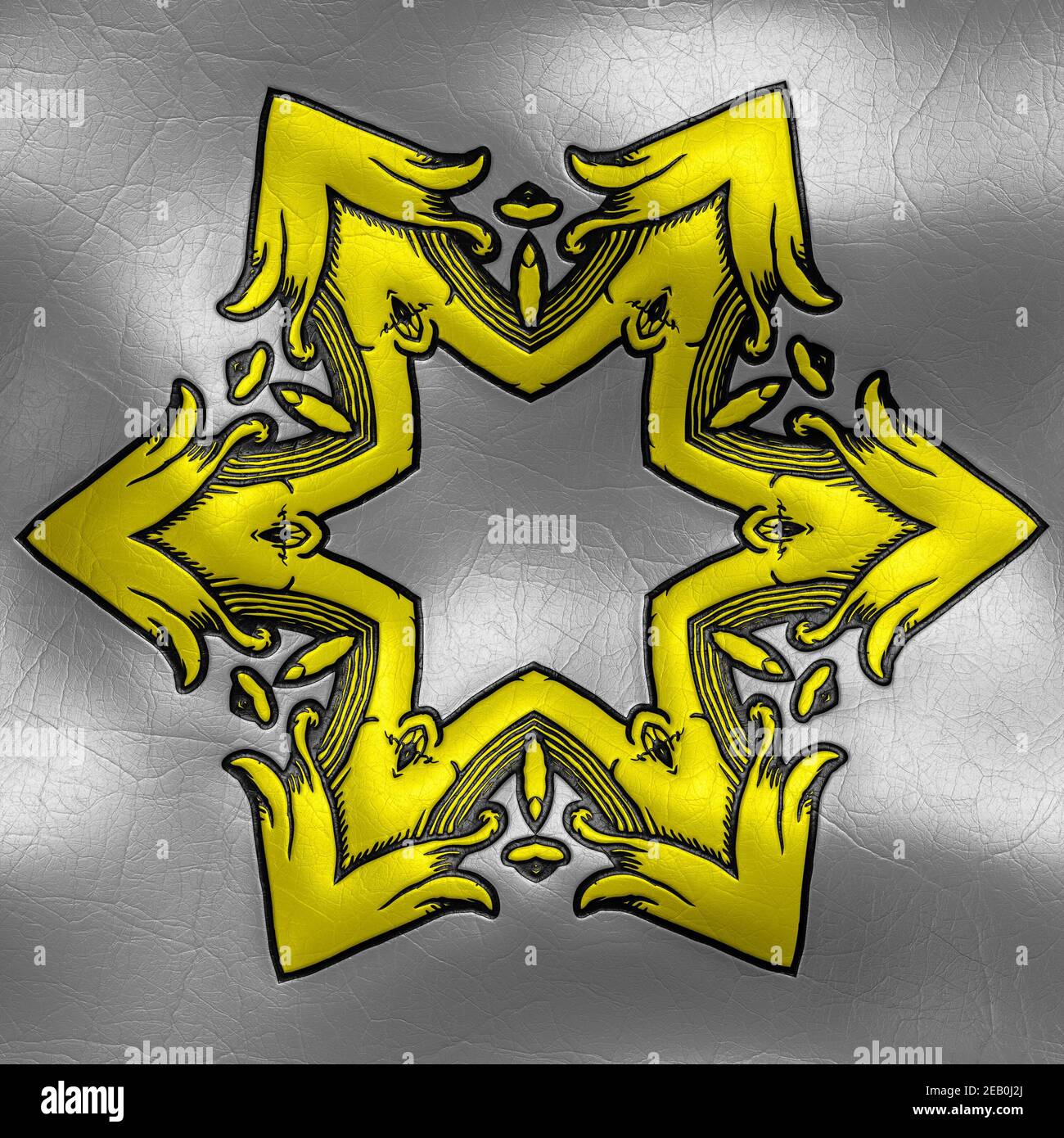 Rendering 3D di piastrelle di fondo in plastica con vintageornamento in rilievo Foto Stock