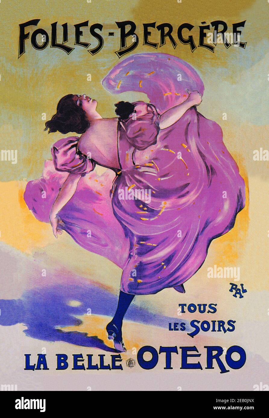 Belle Otero: Folies-Bergere 1898 Foto Stock