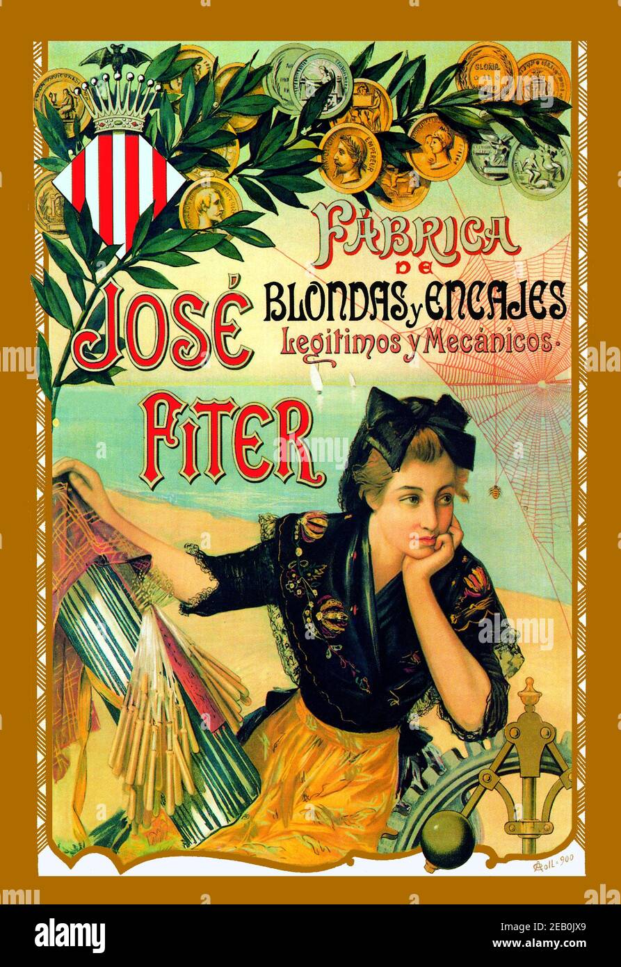 Jose Fiter: Fabricas blondas y encajes legitimos y mecanicos 1900 Foto Stock