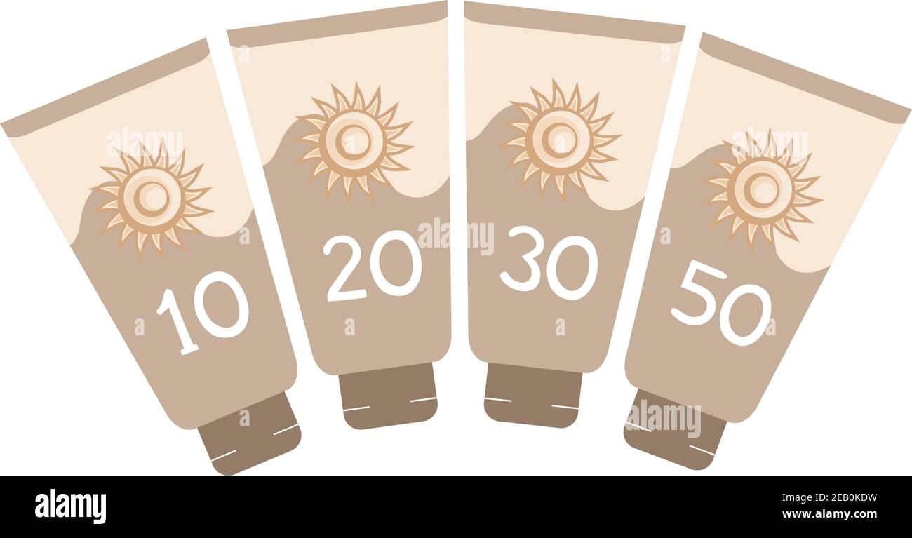crema per bottiglie sun protect Illustrazione Vettoriale