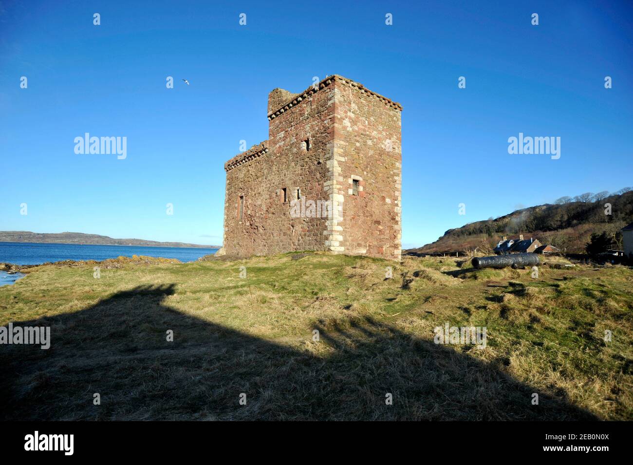 Portencross castello, Nord Ayrshire, Scozia. Foto Stock
