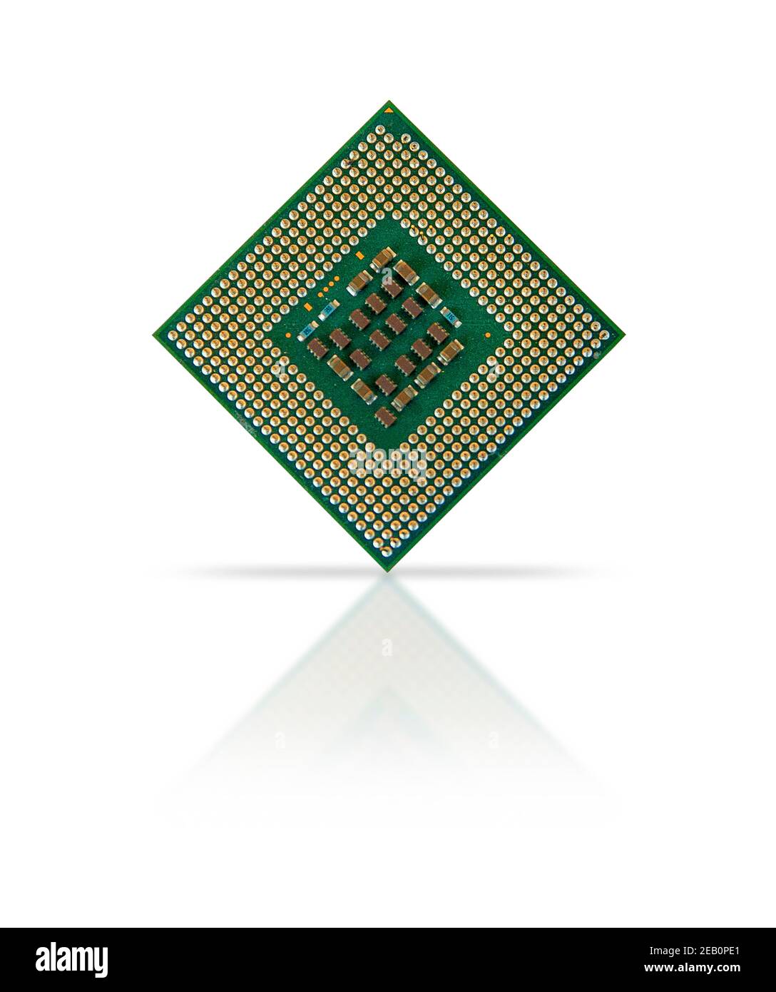 Processore del computer isolato su bianco Foto Stock