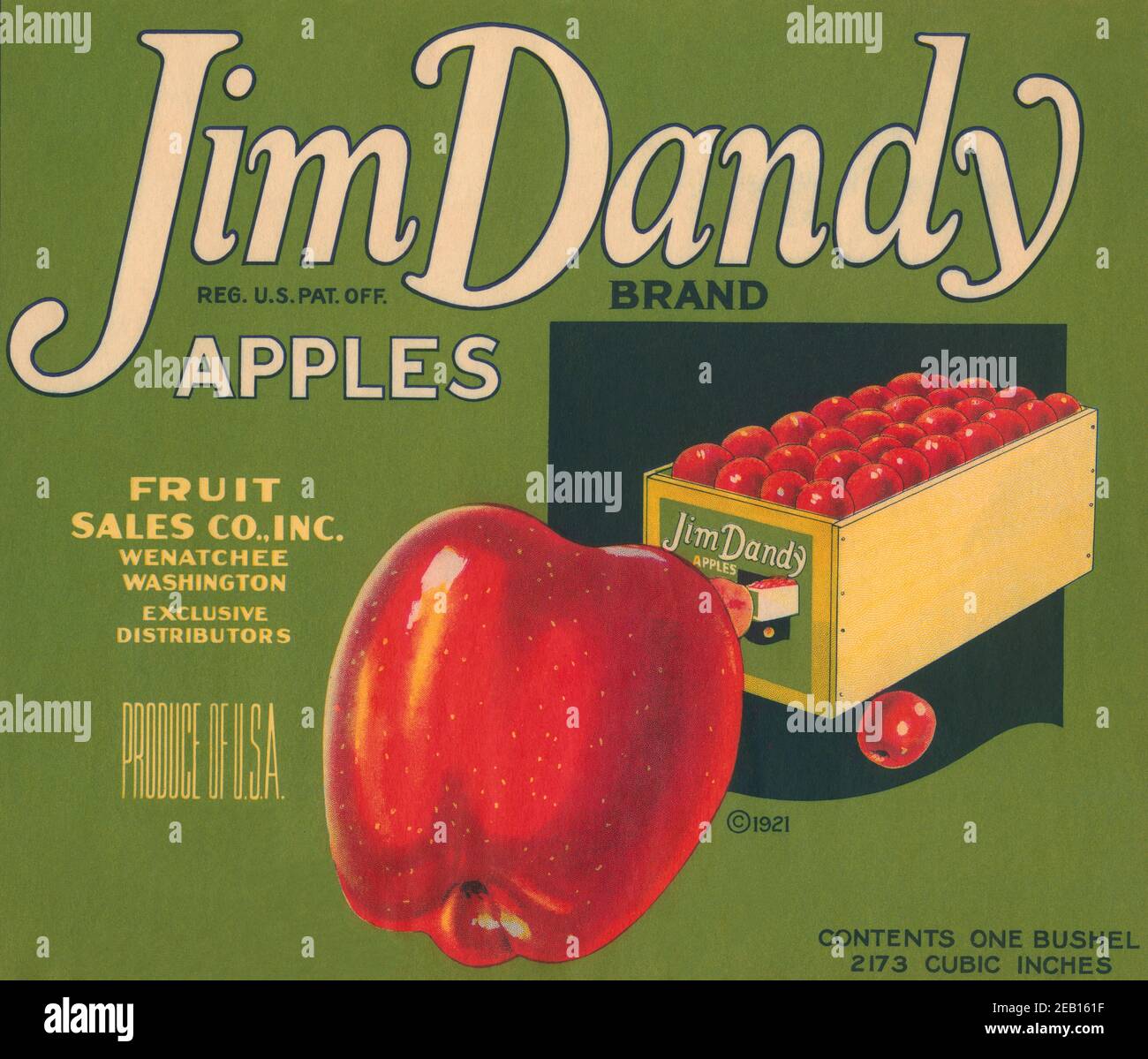 Mele Jim Dandy Brand 1921 Foto Stock