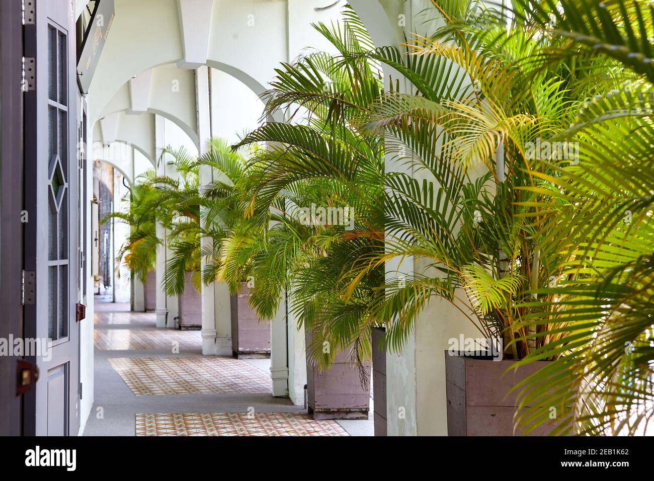 Splendidamente restaurato a cinque piedi modo ora parte di un hotel boutique, George Town, Penang la via cinque piedi era una parte integrante di Straits Settlements ar Foto Stock