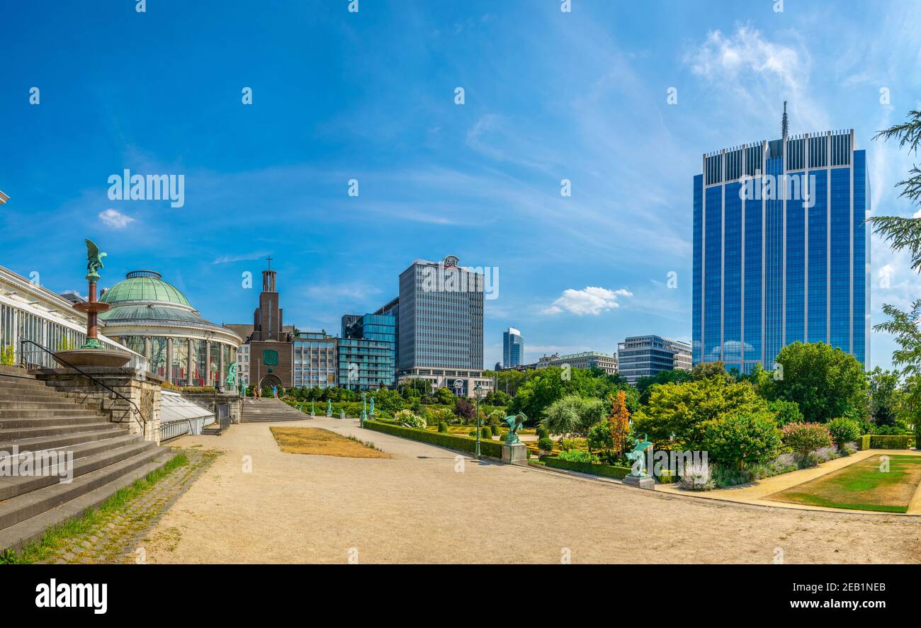 BRUXELLES, BELGIO, 4 AGOSTO 2018: Vista del giardino botanico di Bruxelles, Belgio Foto Stock