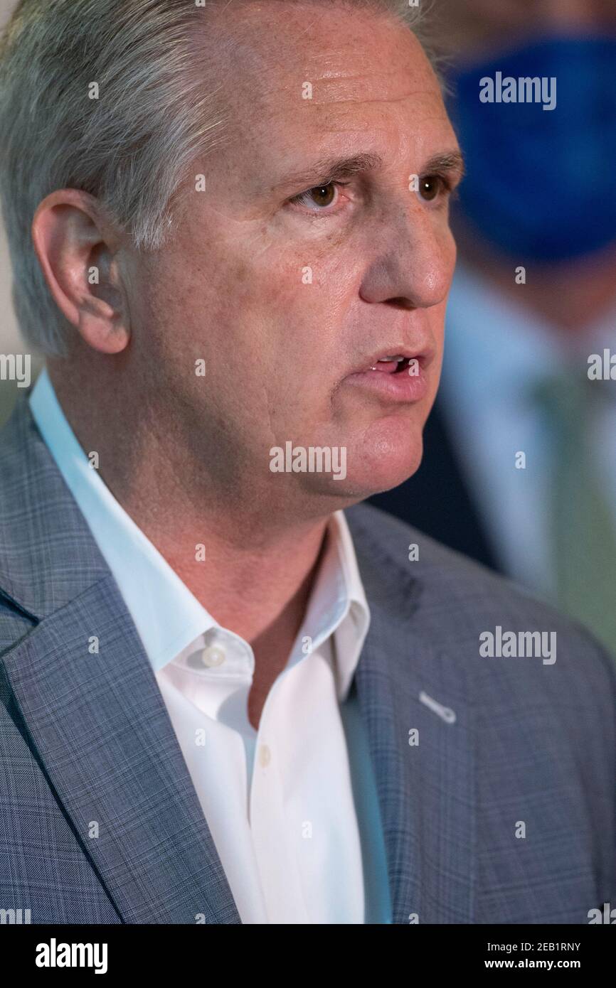 Kevin McCarthy (R-CA) continua a criticare la cancellazione del gasdotto Keystone XL da parte del presidente Joe Biden durante una visita con i leader del settore energetico a San Antonio. La conferenza stampa è la sua terza tappa texana tra due settimane, mentre egli fa pressioni su Biden per un incontro per discutere le questioni energetiche. ©Bob Daemmrich Foto Stock