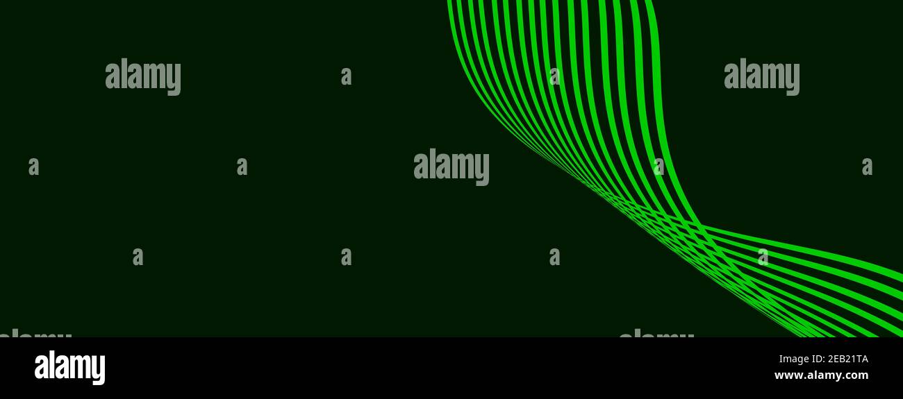 Moderno sfondo di linee curve verdi per il concetto di banner Foto Stock