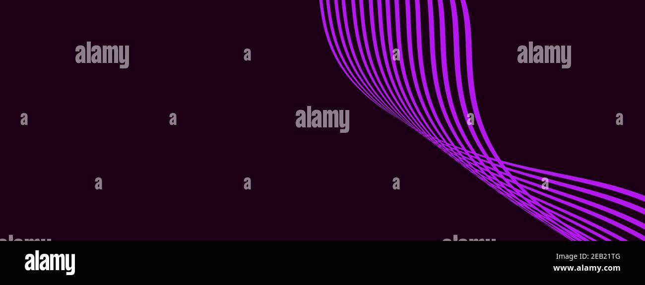 Linee di curva viola moderne per il concetto di banner Foto Stock