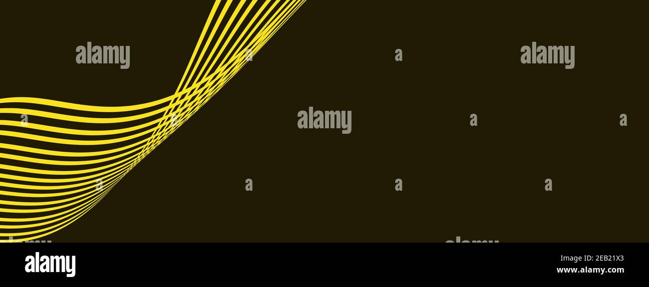Astratto giallo linee di curva moderna sfondo per il concetto di banner Foto Stock
