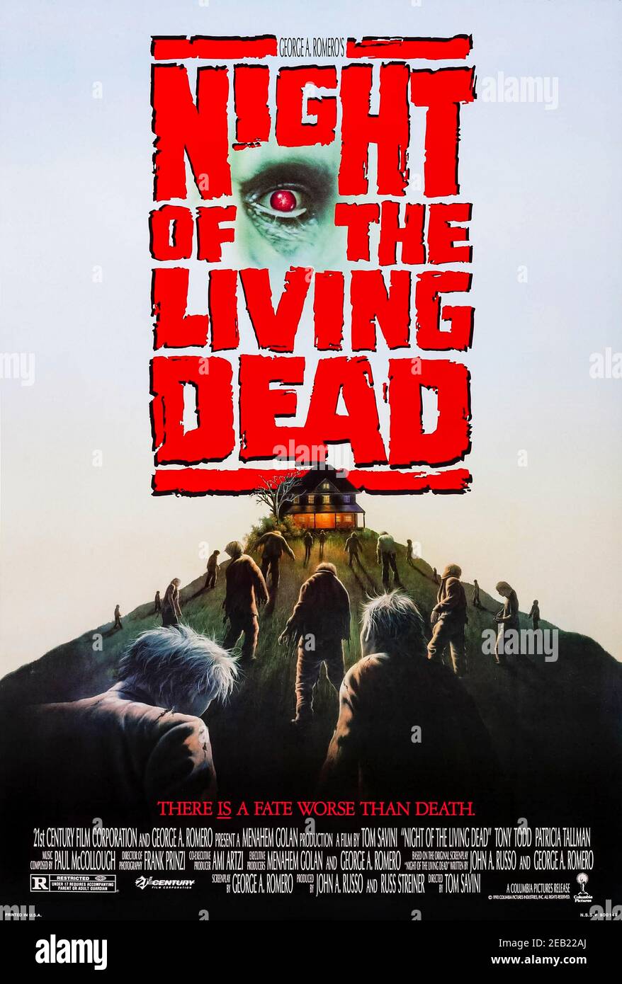 Night of the Living Dead (1990) diretto da Tom Savini e protagonista Tony Todd, Patricia Tallman e Tom Towles . Rifacimento del classico film zombie di George A. Romero del 1968, un gruppo in una casa nella campagna della Pennsylvania cerca di affrontare i morti sepolti che sono tornati in vita e ora cercano vittime umane! Foto Stock