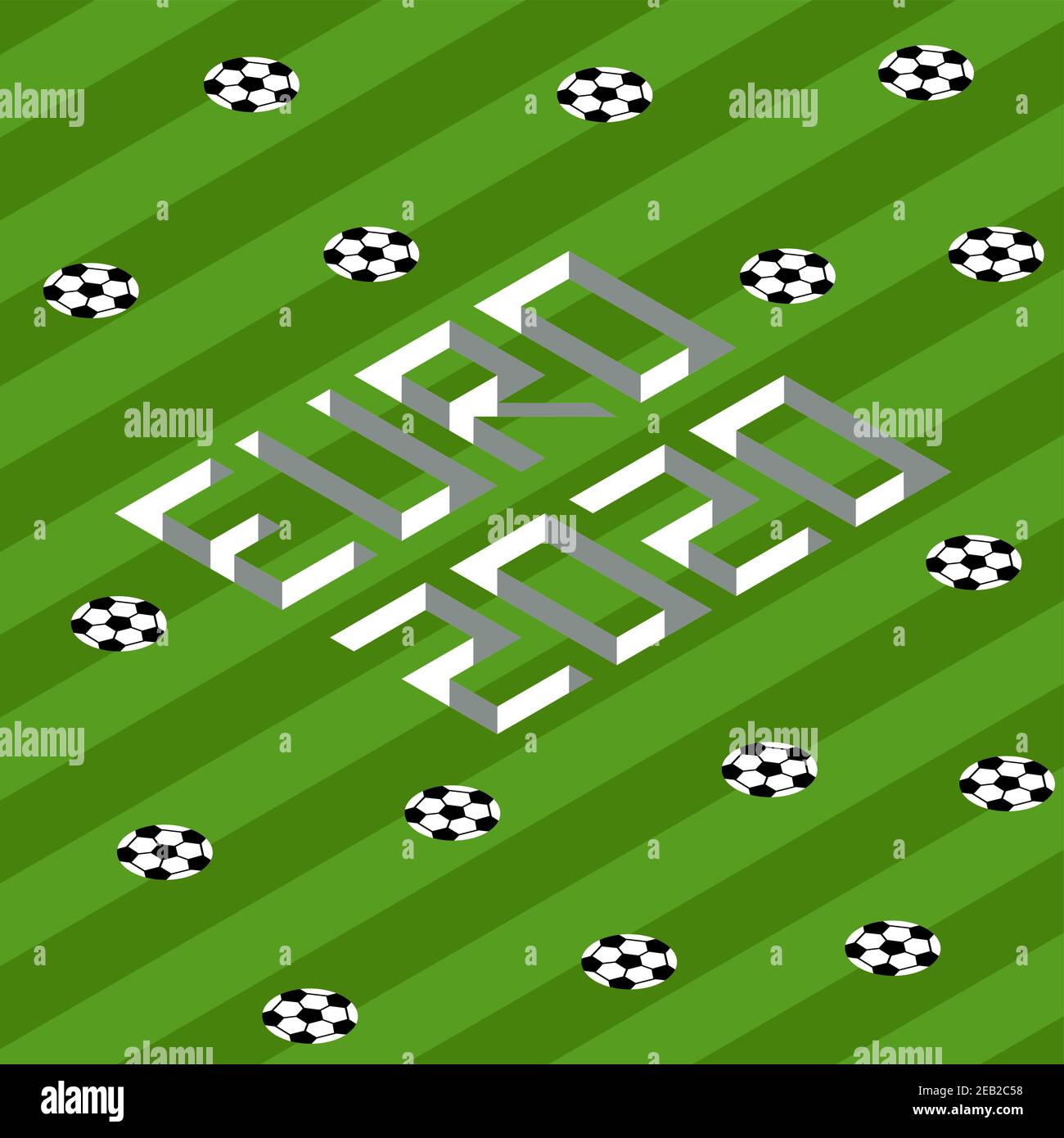 Banner Euro 2020 per presentazioni web Illustrazione Vettoriale