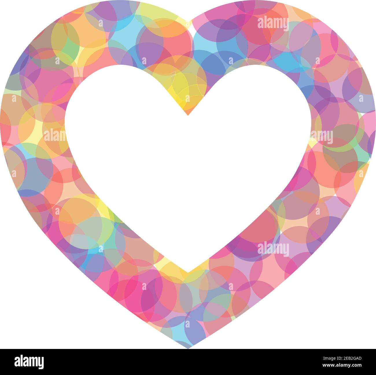 Contorno colorato del cuore. Illustrazione vettoriale del mosaico a punti multicolore. Simbolo dell'amore. Illustrazione Vettoriale