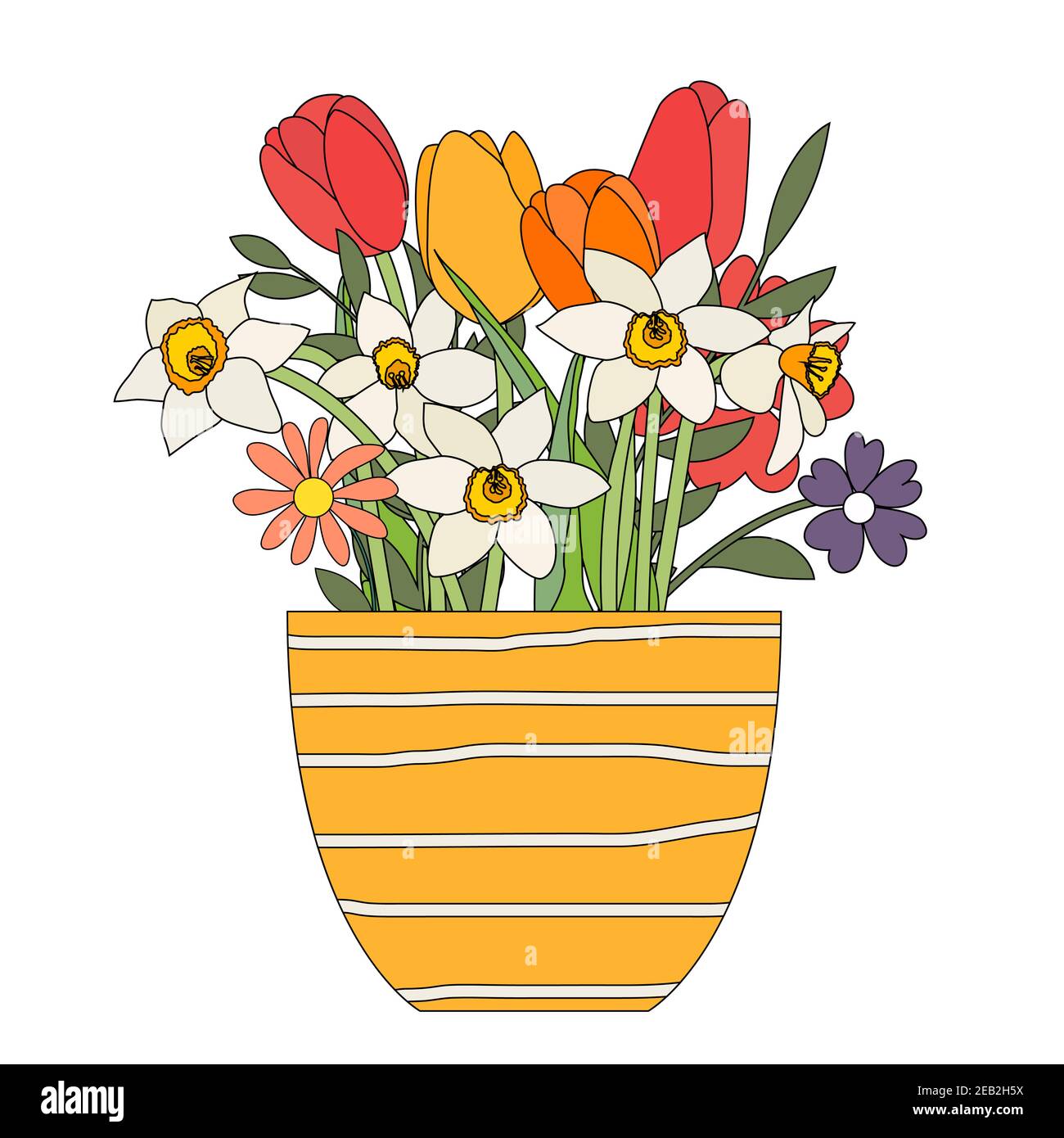 Astratto disegno a mano trendy sfondo di design con fiori. Illustrazione vettoriale. EPS10 Illustrazione Vettoriale