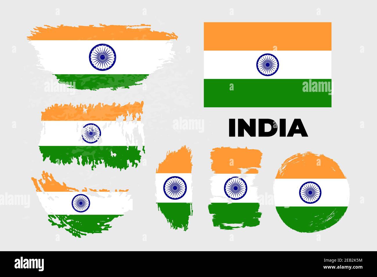 India bandiera T camicia disegno vettoriale, colori indiano Flag pennellate pennellate. Illustrazione Vettoriale
