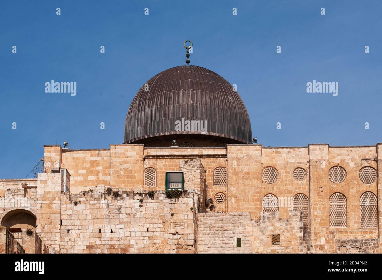 Israele, Gerusalemme, Città Vecchia, Moschea di al Aqsa sul Monte del Tempio conosciuto come il composto di al Aqsa o Haram esh-Sharif Foto Stock
