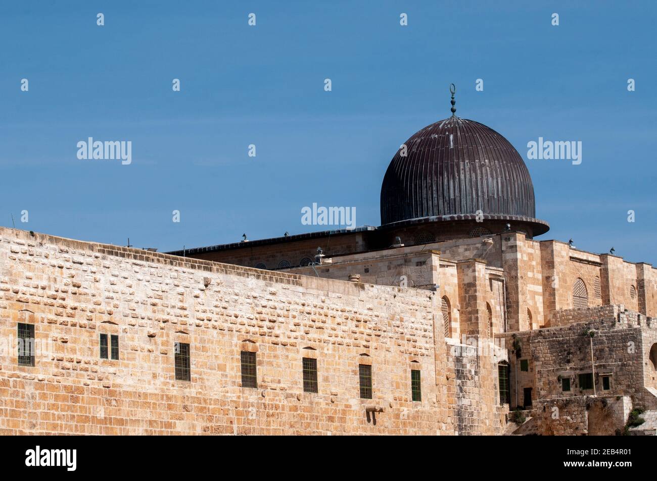 Israele, Gerusalemme, Città Vecchia, Moschea di al Aqsa sul Monte del Tempio conosciuto come il composto di al Aqsa o Haram esh-Sharif Foto Stock