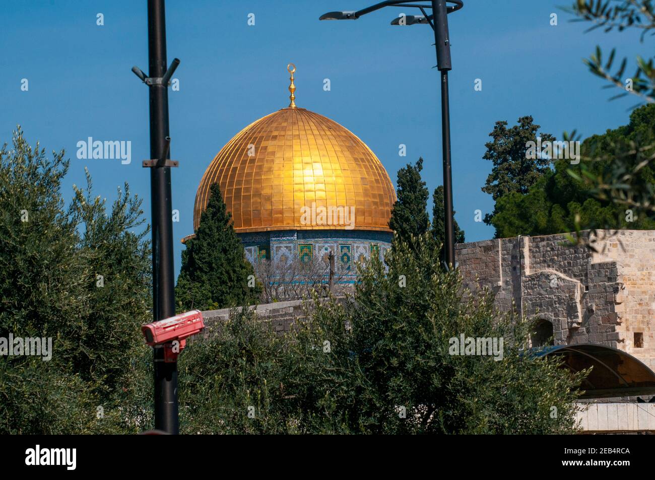 Israele, Gerusalemme la città vecchia, la Cupola della Roccia sulla Haram esh Sharif (Temple Mount) Foto Stock