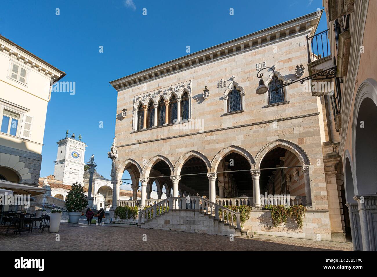 Udine, Italia. 11 febbraio 2020. La Loggia del Lionello, sede del municipio Foto Stock