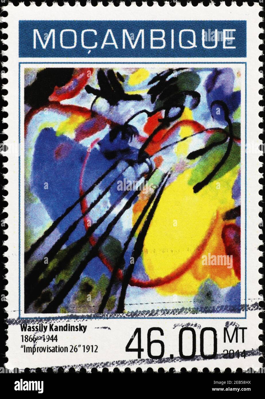 Pittura di Wassily Kandinsky sul francobollo Foto Stock