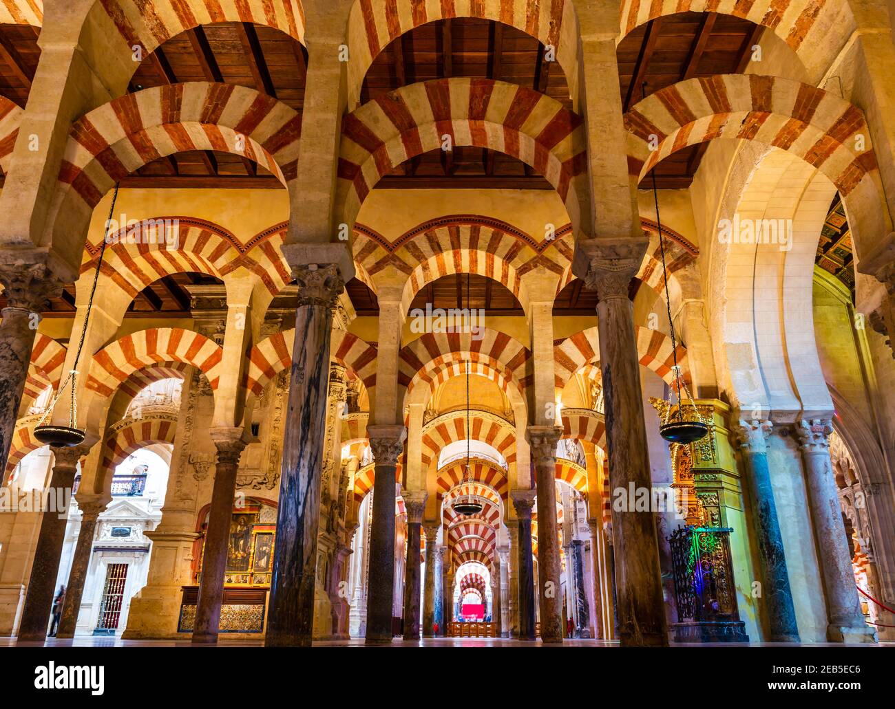 Interno della Mezquita a Cordova, Andalusia, Spagna Foto Stock