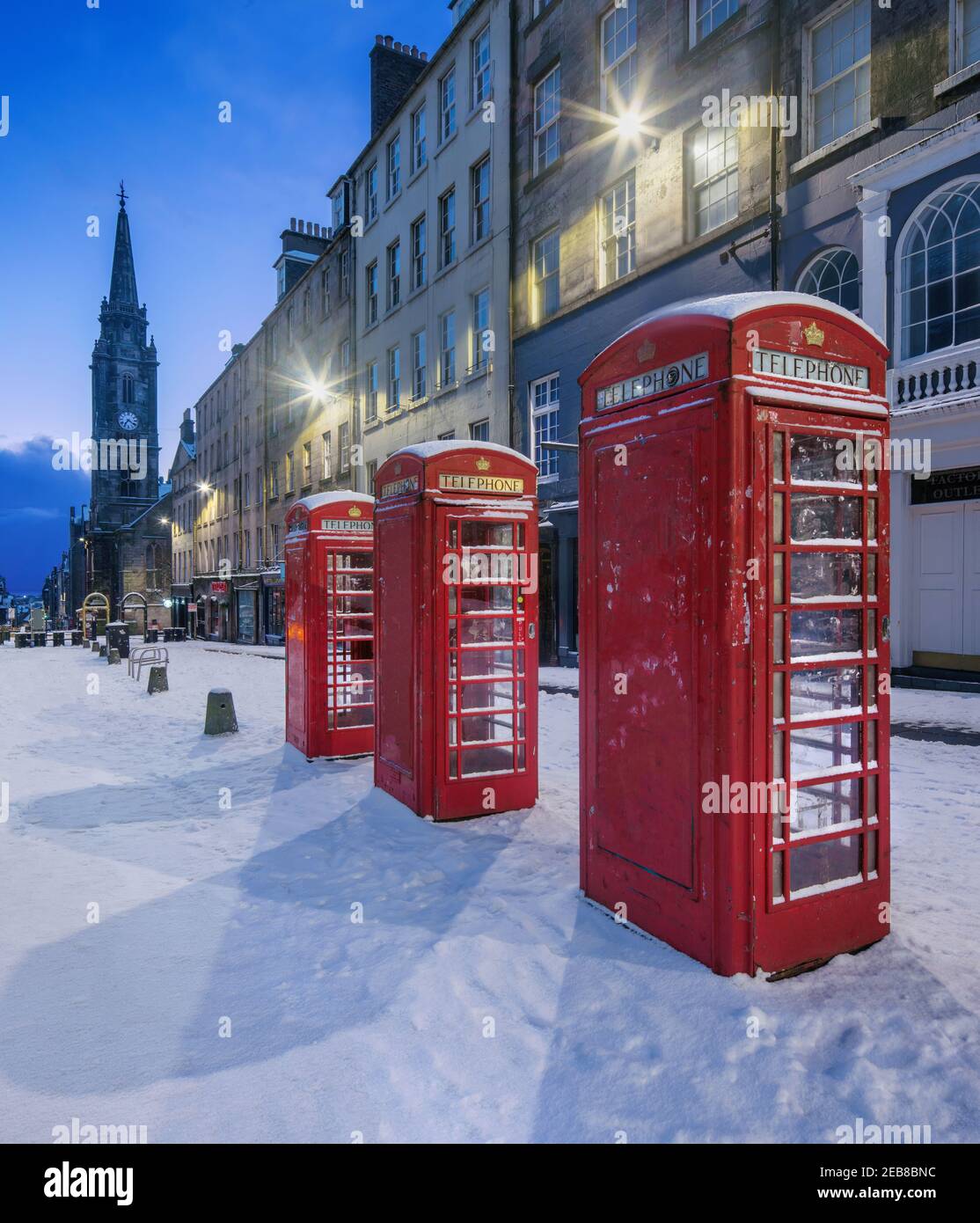 Luoghi di interesse scozzesi in un inverno particolarmente freddo e buio in mezzo alla pandemia globale. Foto Stock