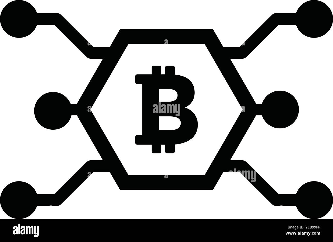 Icona Bitcoin simbolo di criptovaluta vettoriale per risorse digitali e portafoglio in un'illustrazione del pittogramma di glifo a colori piatti Illustrazione Vettoriale