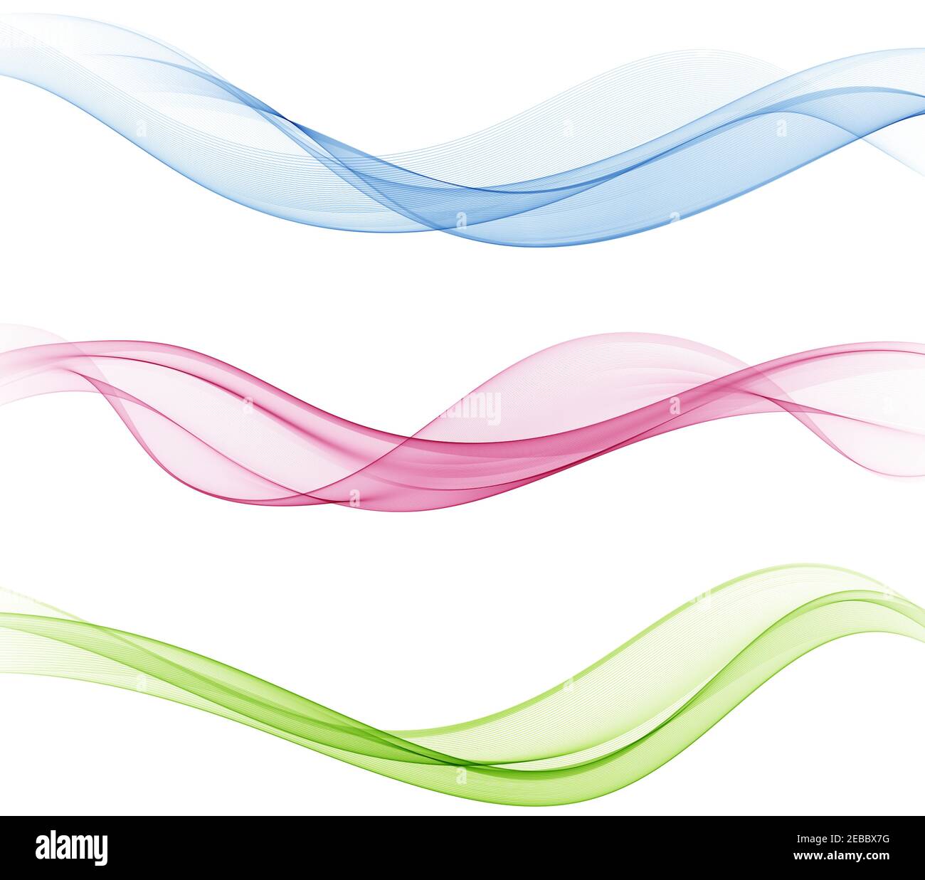 Morbido e luminoso layout di bordi web colorato insieme di bella collezione moderna onda Swoosh. Illustrazione vettoriale Illustrazione Vettoriale