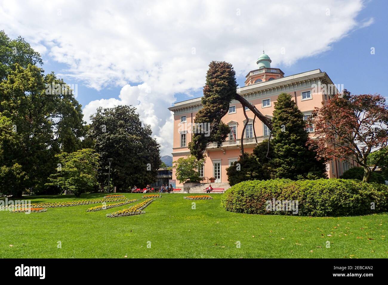 Lugano, Svizzera - 21 maggio 2018: Villa Ciani e il parco botanico Foto Stock