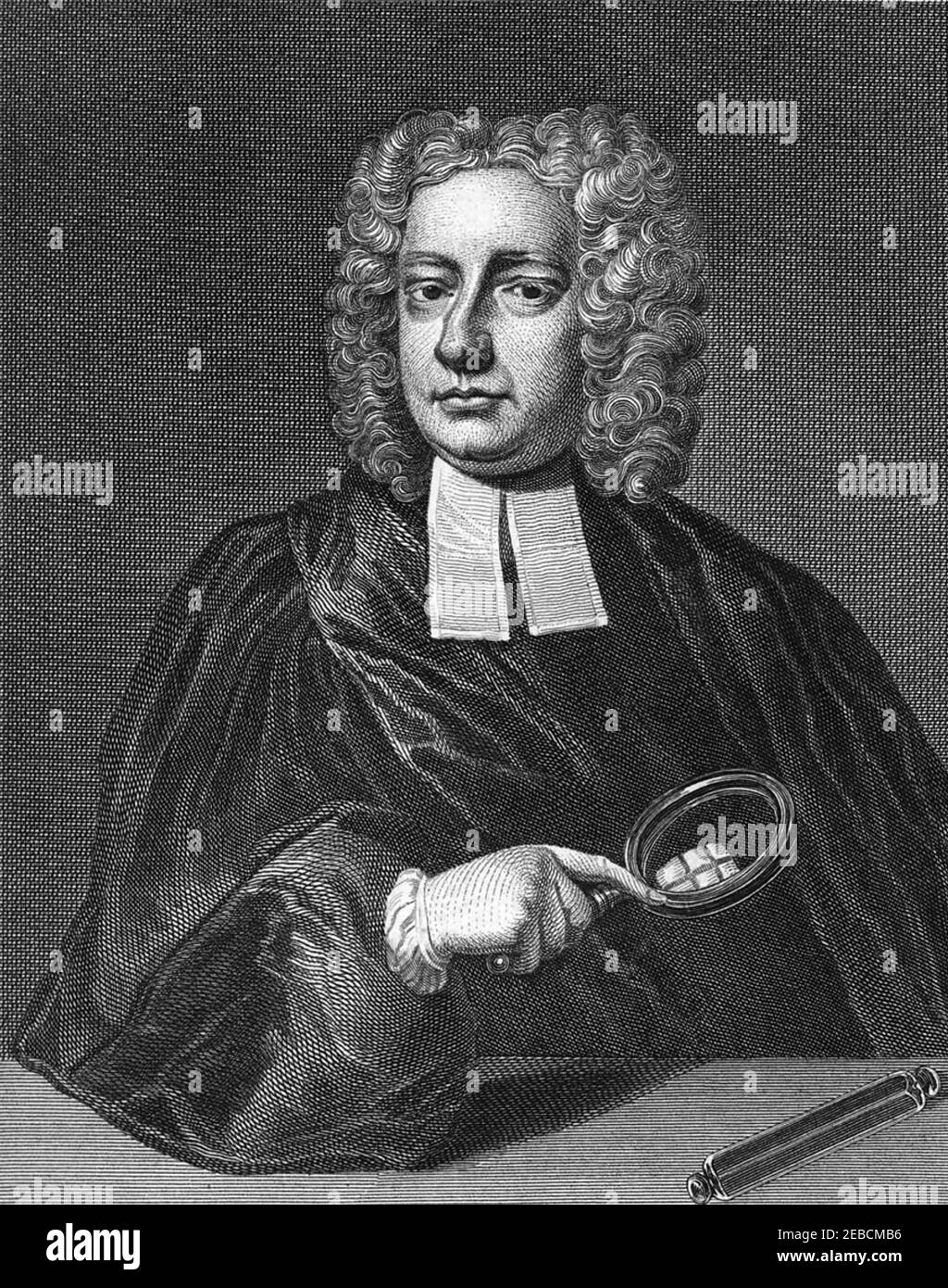 JOHN DESAGULIERS (1683-1744) Clergyman inglese, ingegnere e assistente di Isaac Newton Foto Stock