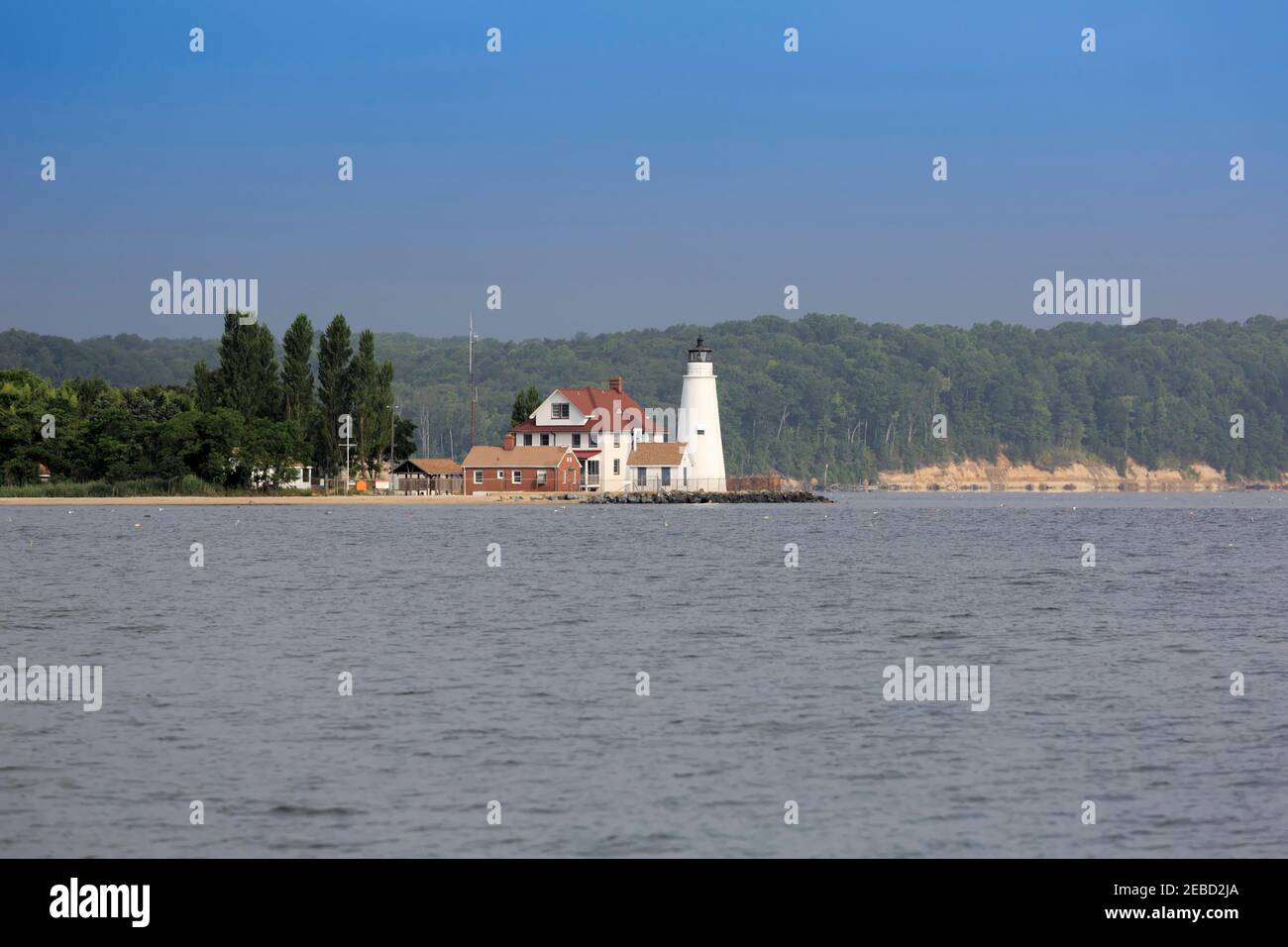 Faro di Cove Point, Chesapeake Bay, Maryland Foto Stock