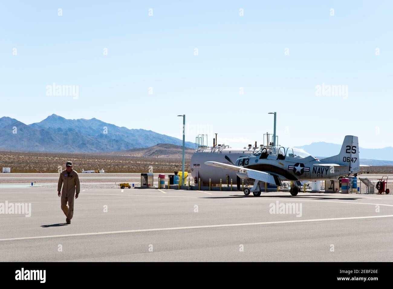 Un aereo militare della seconda guerra mondiale all'aeroporto Jean, Nevada, vicino a Las Vegas. Foto Stock